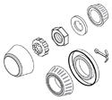 Lock Nut / Bearing / Seal & Cap kit, ProSpindle Tri-5  Rotors Drawing