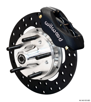 Wilwood Forged Dynalite Front Drag Brake Kit - Black Anodize Caliper - Drilled Rotor
