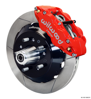 Wilwood Forged Narrow Superlite 6R Big Brake Front Brake Kit (Hub) - Red Powder Coat Caliper - GT Slotted Rotor