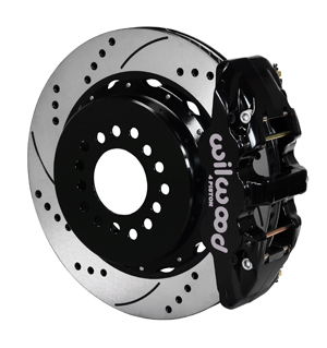 Wilwood W4A Big Brake Rear Parking Brake Kit - Black Powder Coat Caliper - SRP Drilled & Slotted Rotor