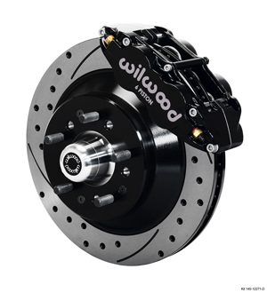 Wilwood Forged Narrow Superlite 6R Big Brake Front Brake Kit (Hub and 1PC Rotor) - Black Powder Coat Caliper - SRP Drilled & Slotted Rotor