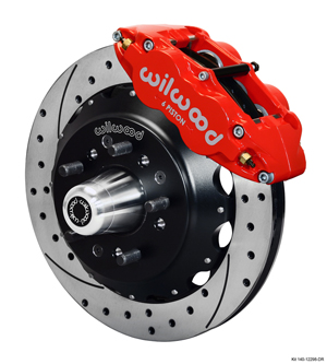 Wilwood Forged Narrow Superlite 6R Big Brake Front Brake Kit (Hub) - Red Powder Coat Caliper - SRP Drilled & Slotted Rotor