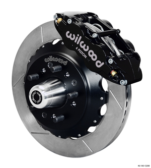 Wilwood Forged Narrow Superlite 6R Big Brake Front Brake Kit (Hub) - Black Powder Coat Caliper - GT Slotted Rotor