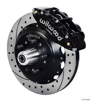 Wilwood Forged Narrow Superlite 6R Big Brake Front Brake Kit (Hub) - Black Powder Coat Caliper - SRP Drilled & Slotted Rotor