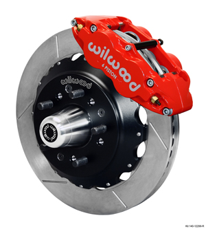 Wilwood Forged Narrow Superlite 6R Big Brake Front Brake Kit (Hub) - Red Powder Coat Caliper - GT Slotted Rotor