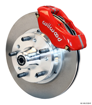 Wilwood Forged Dynalite Pro Series Front Brake Kit - Red Powder Coat Caliper - Plain Face Rotor