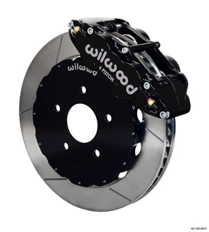 Wilwood Forged Narrow Superlite 6R Big Brake Front Brake Kit (Hat) - Black Powder Coat Caliper - GT Slotted Rotor