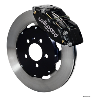 Wilwood Dynapro Radial Big Brake Front Brake Kit (Hat) - Black Anodize Caliper - Plain Face Rotor