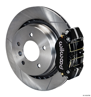 Wilwood Dynapro Rear Brake Kit For OE Parking Brake - Black Powder Coat Caliper - GT Slotted Rotor