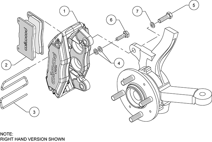 Forged DPHA Front Caliper Kit Assembly Schematic