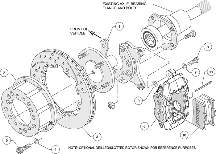 Forged Dynalite Pro Series Rear Brake Kit Assembly Schematic