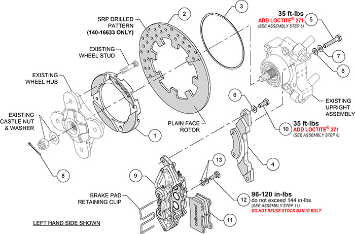 UTV6 Rear Brake Kit (Race) Assembly Schematic