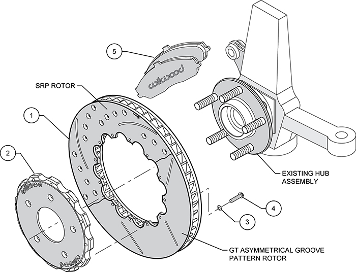 ProMatrix Front Track Rotor Kit Assembly Schematic