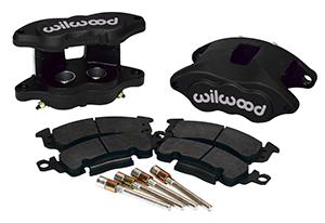 Wilwood D52 Rear Caliper Kit Parts Laid Out - Black Anodize Caliper