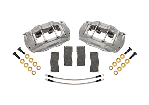 Wilwood D11 Front Replacement Caliper Kit Parts Laid Out - Type III Anodize Caliper