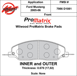 Wilwood Brake Pad Plate #D1081