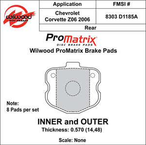 Wilwood Brake Pad Plate #D1185A