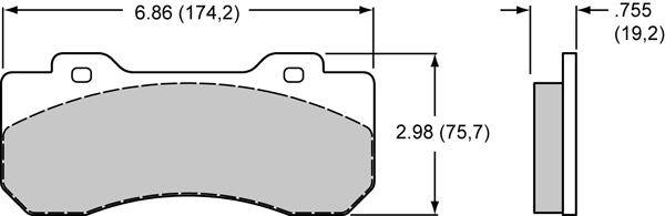 Pad Dimensions for the TX4R Forged Radial Mount 