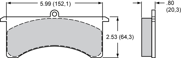 Pad Dimensions for the AV6R Radial Mount