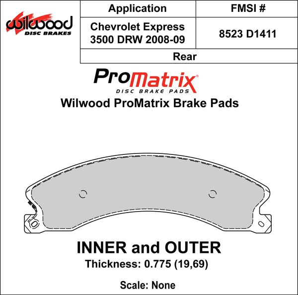 Brake Pad Plate #D1411