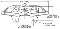 Dimensions for the Billet Superlite 6 ST