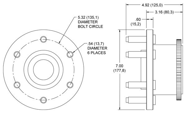 Hub Side-View Drawing