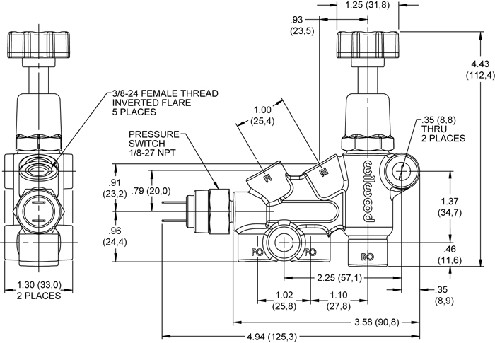 Disc brake master cylinder diagram