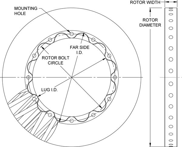 C/SiC Rotors Dimension Diagram