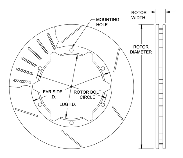 Ultralite HPS 30 Vane Rotor Dimension Diagram