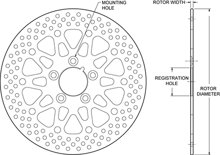 Motorcycle Rotor Dimension Diagram