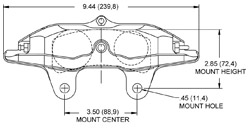Billet Superlite 4 Lug Mount Caliper Drawing