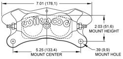 Polished Billet Dynalite Caliper Drawing