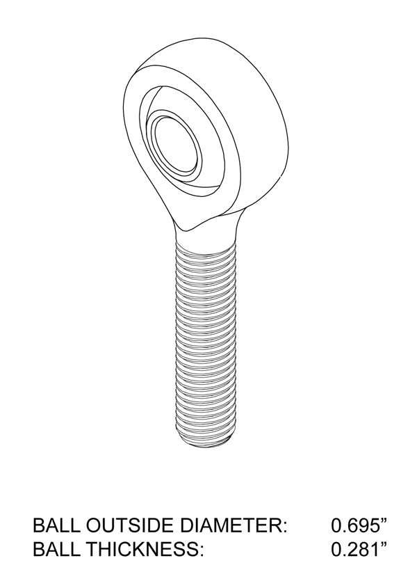 Rod End - Male Drawing