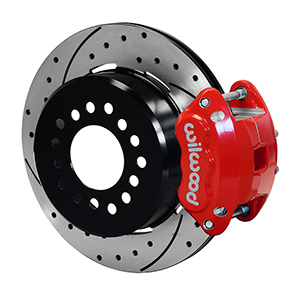 Wilwood D154 Rear Parking Brake Kit - Red Powder Coat Caliper - SRP Drilled & Slotted Rotor