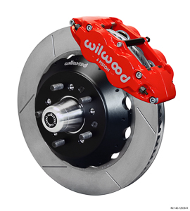 Wilwood Forged Narrow Superlite 6R Big Brake Front Brake Kit (Hub) - Red Powder Coat Caliper - GT Slotted Rotor