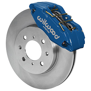 Wilwood Forged DPHA  Front Caliper and Rotor Kit - Competition Blue Powder Coat Caliper - Plain Face Rotor