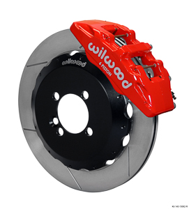 Wilwood Forged Dynapro 6 Big Brake Front Brake Kit (Hat) - Red Powder Coat Caliper - GT Slotted Rotor