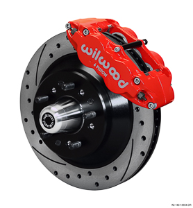 Wilwood Forged Narrow Superlite 6R Big Brake Front Brake Kit (Hub and 1PC Rotor) - Red Powder Coat Caliper - SRP Drilled & Slotted Rotor