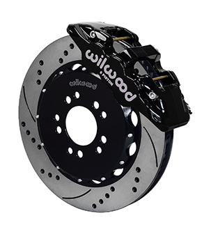 Wilwood AERO6 Big Brake Front Brake Kit - Black Powder Coat Caliper - SRP Drilled & Slotted Rotor
