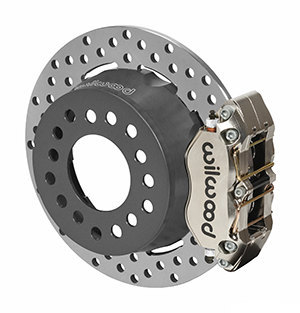 Wilwood Dynapro Dual SA Lug Drive Dynamic Rear Drag Brake Kit - Nickel Plate Caliper - Drilled Rotor
