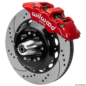Wilwood AERO6 Big Brake Front Brake Kit - Red Powder Coat Caliper - SRP Drilled & Slotted Rotor
