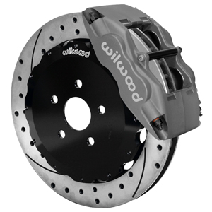 Wilwood Forged Superlite 4 Big Brake Front Brake Kit (Hat) - Type III Ano Caliper - SRP Drilled & Slotted Rotor