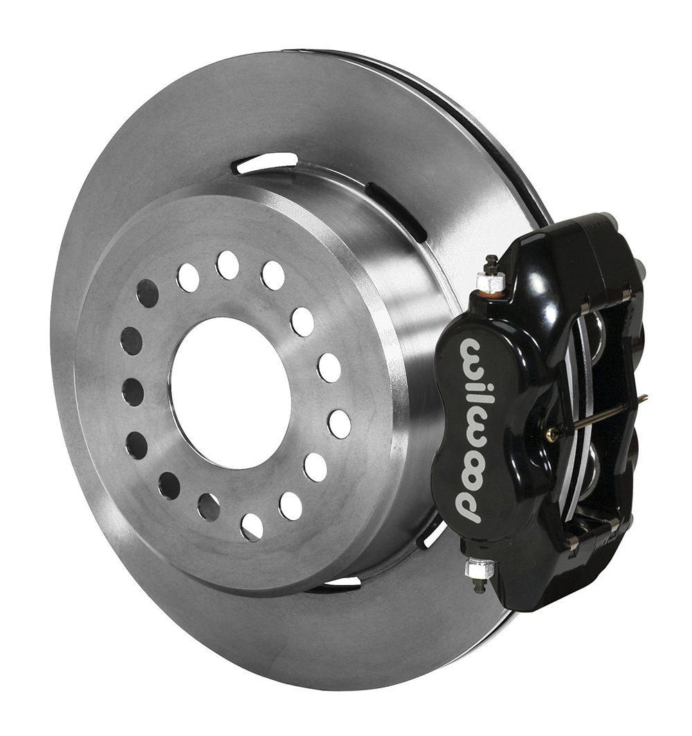 Wilwood Forged Dynalite Rear Parking Brake Kit - Black Powder Coat Caliper - Plain Face Rotor