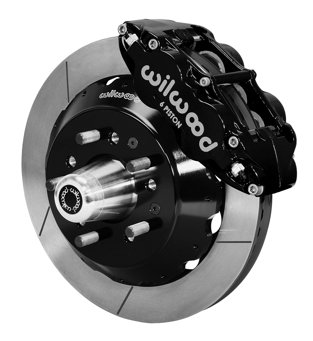 Wilwood Forged Narrow Superlite 6R Big Brake Front Brake Kit (Hub) - Black Powder Coat Caliper - GT Slotted Rotor