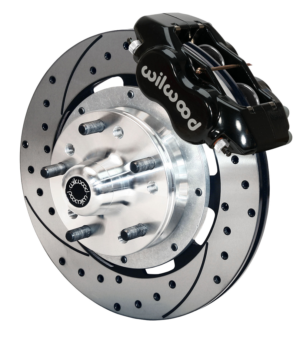 Wilwood Forged Dynalite Big Brake Front Brake Kit (Hub) - Black Powder Coat Caliper - SRP Drilled & Slotted Rotor