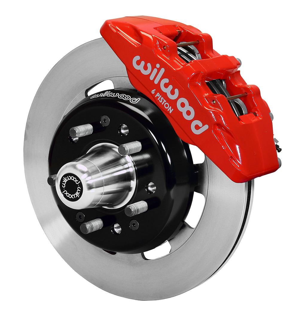 Wilwood Forged Dynapro 6 Big Brake Front Brake Kit (Hub) - Red Powder Coat Caliper - Plain Face Rotor