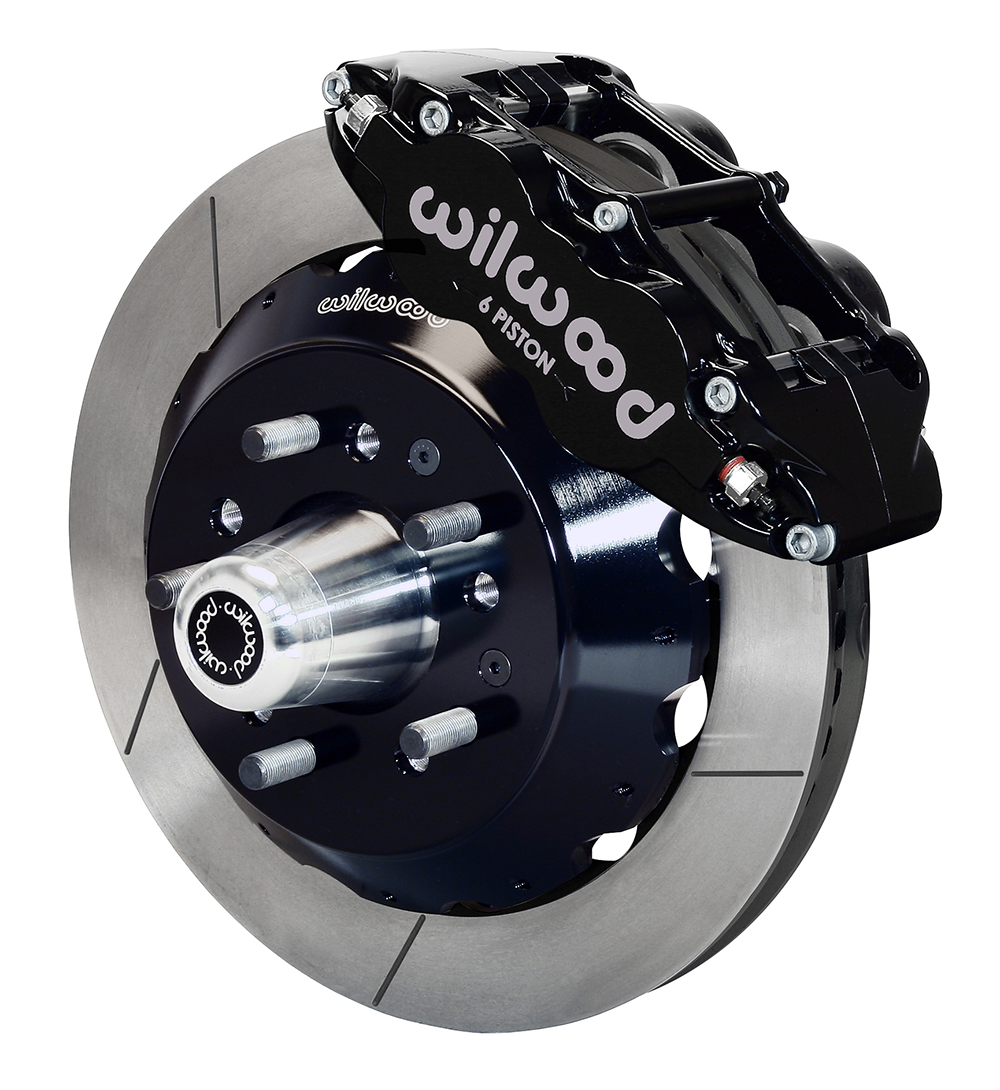 Wilwood Forged Narrow Superlite 6R Big Brake Front Brake Kit (Hub) - Black Powder Coat Caliper - GT Slotted Rotor