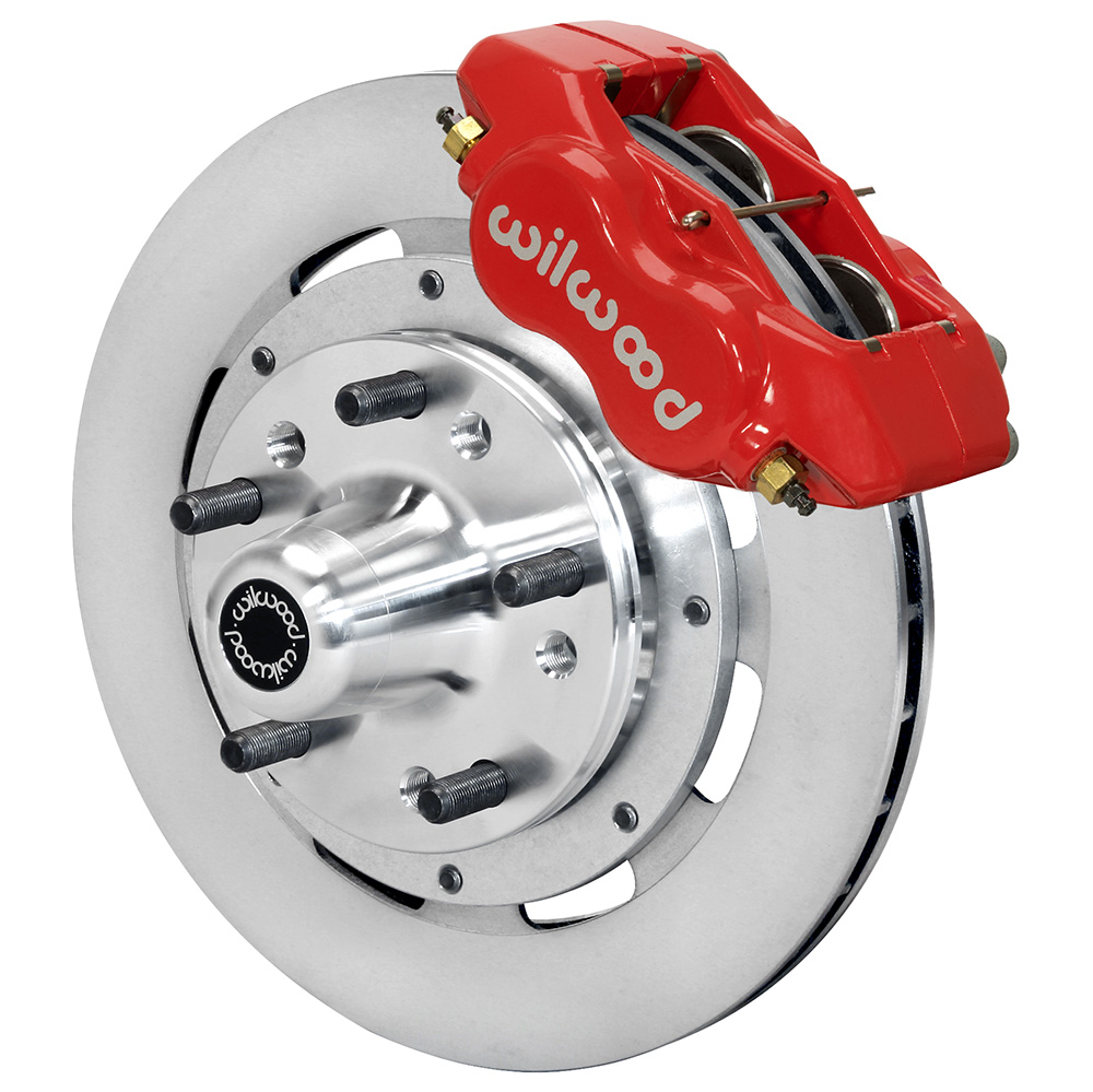 Wilwood Forged Dynalite Pro Series Front Brake Kit - Red Powder Coat Caliper - Plain Face Rotor