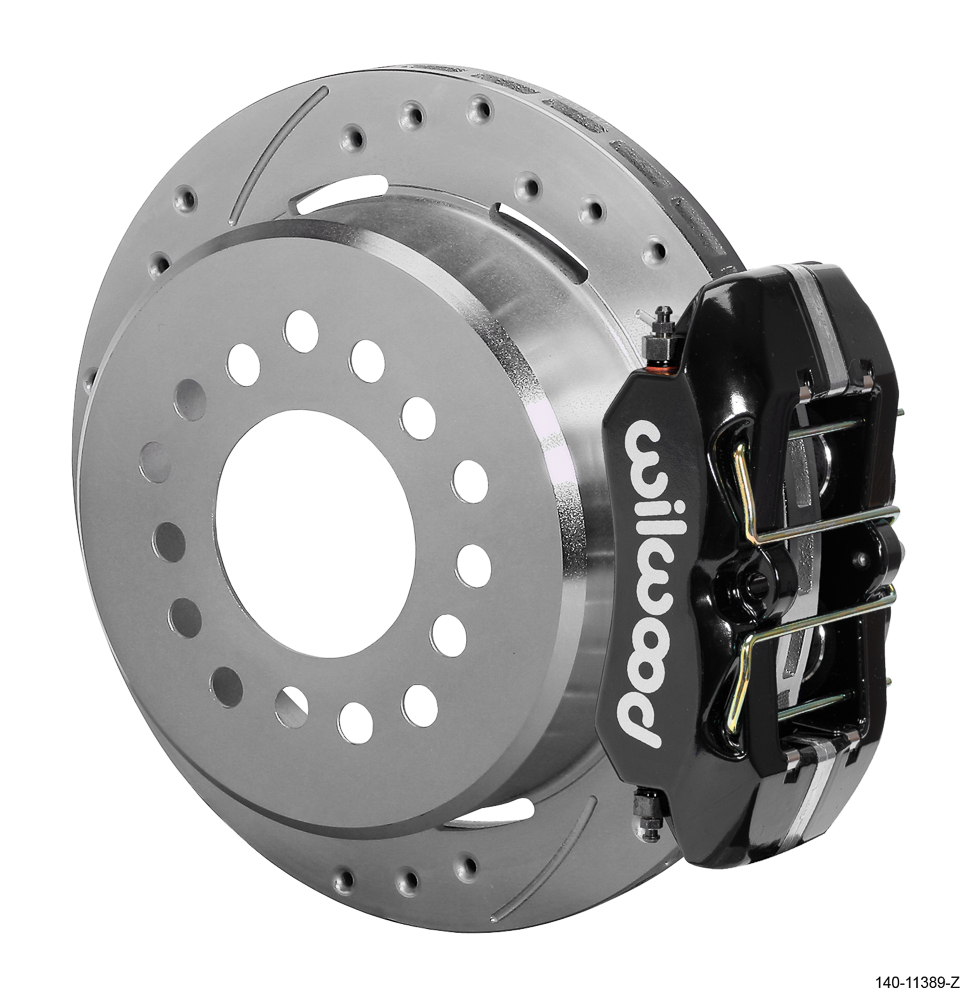 Wilwood Forged Dynapro Low-Profile Rear Parking Brake Kit - Black Powder Coat Caliper - SRP Drilled & Slotted Rotor