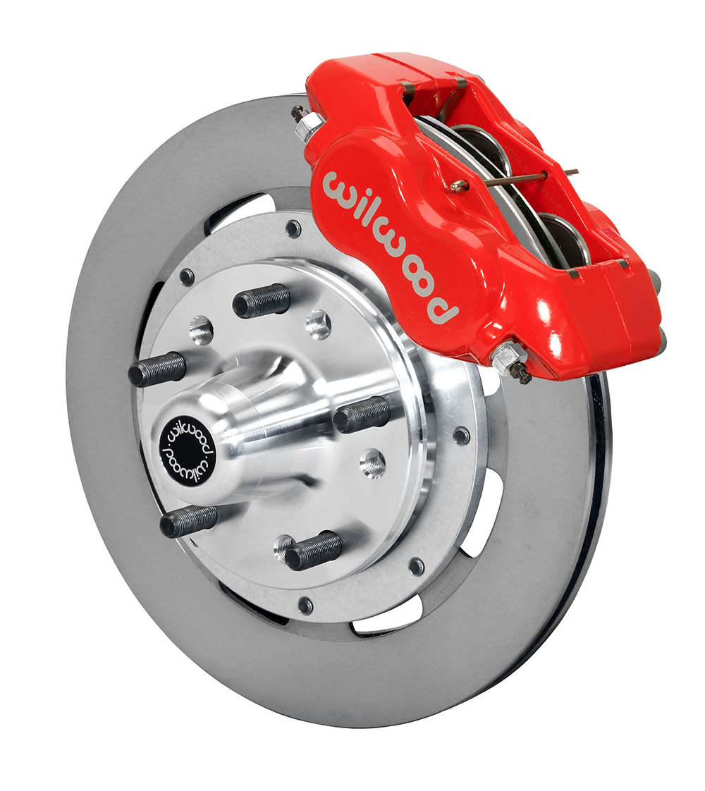 Wilwood Forged Dynalite Big Brake Front Brake Kit (Hub) - Red Powder Coat Caliper - Plain Face Rotor